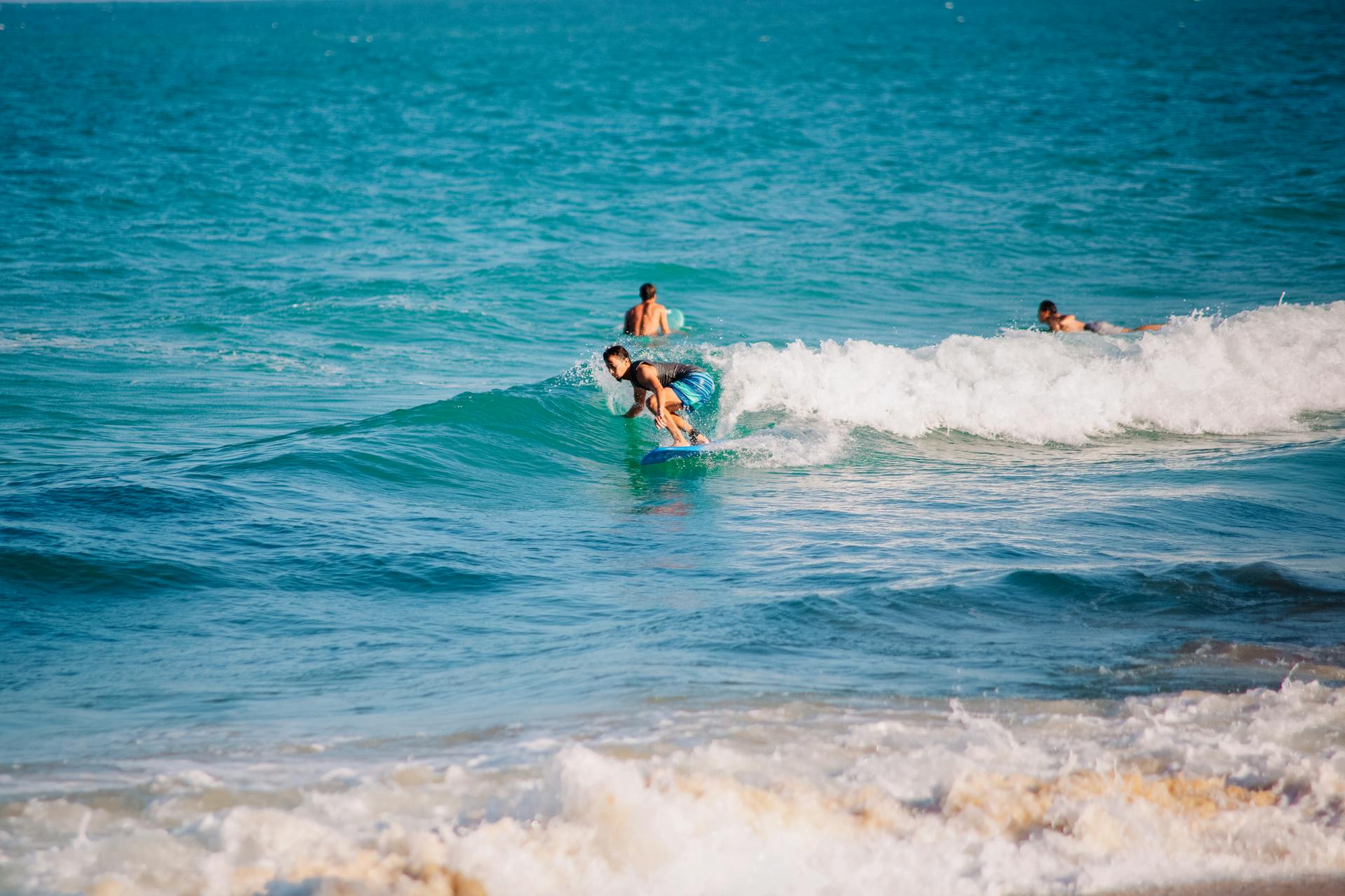 A man surfing