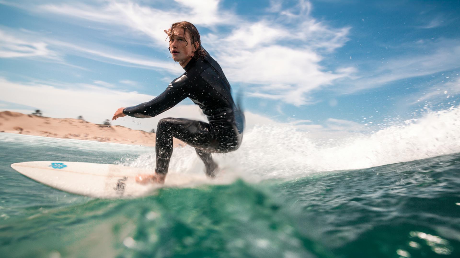 A man surfing