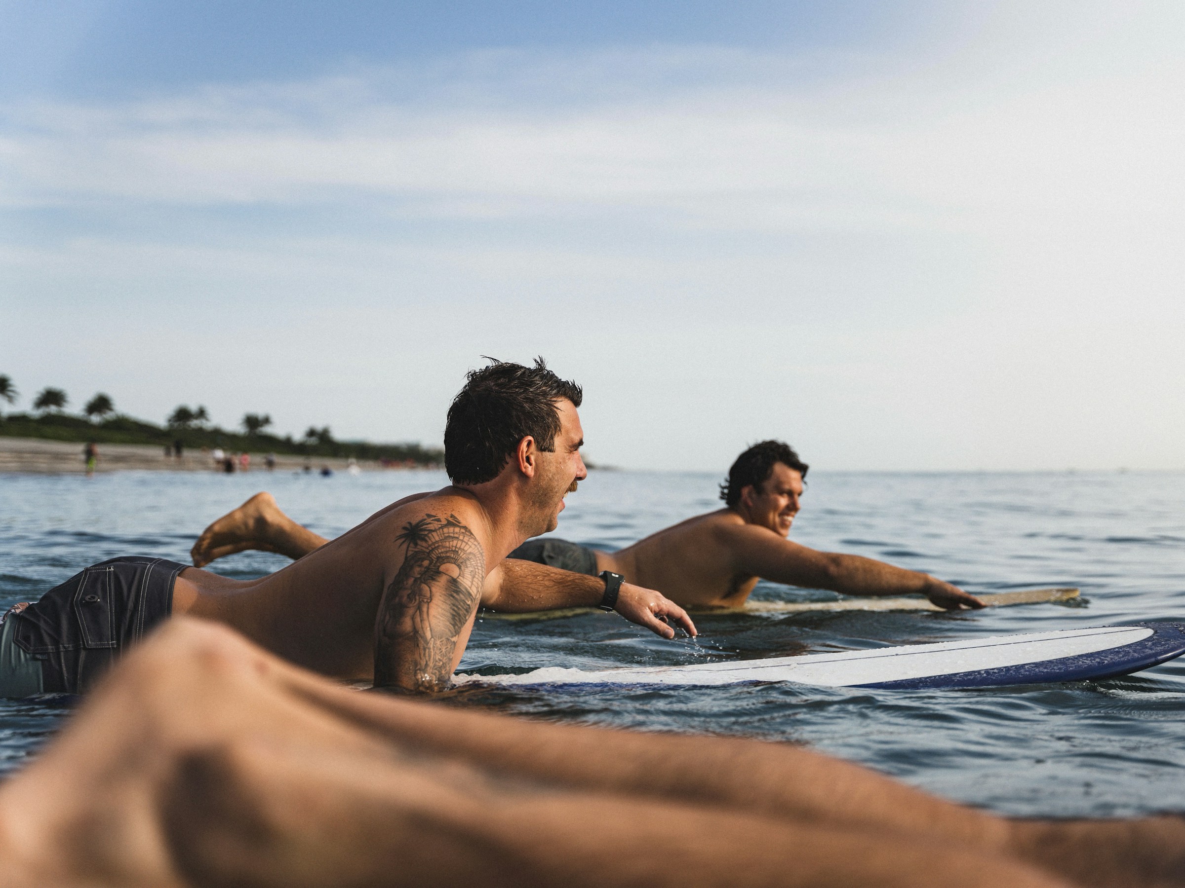 Group of men surfing
