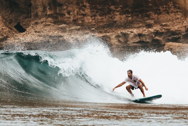 A man surfing